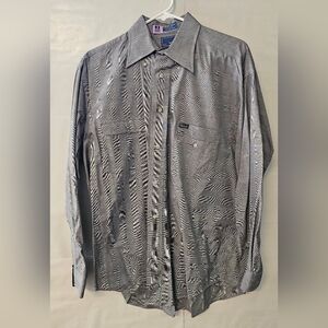 Faconnable Silver Patterned Button-Down Shirt